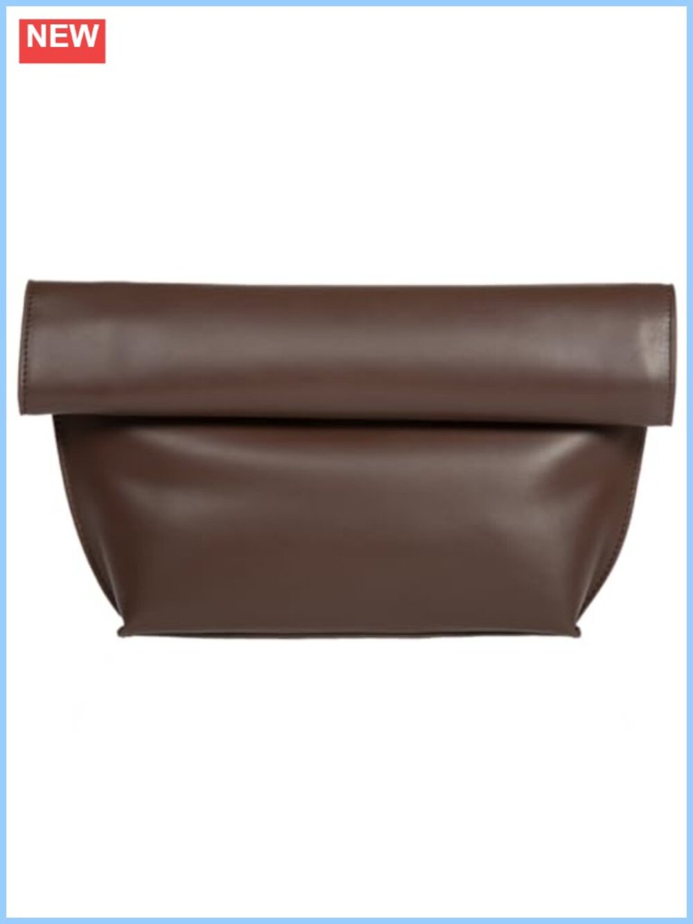 Faux Leather Oversize Foldover Clutch with Chain Crossbody